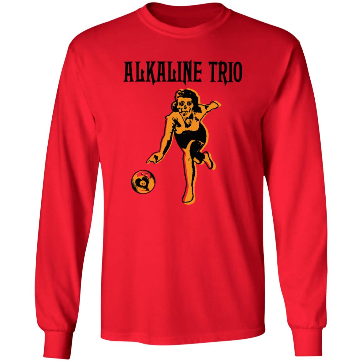 Alkaline Trio Merch Bowling Red Tee Shirt Alkaline Trio Merch Bowling Red Tee Shirt