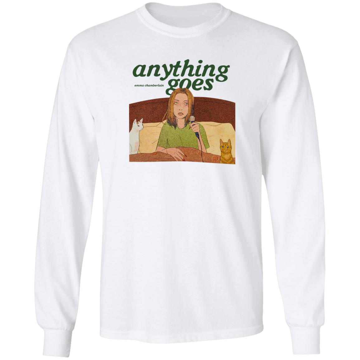 Emma Chamberlain Merch Anything Goes Tee Shirt Emma Chamberlain Merch Anything Goes Tee Shirt
