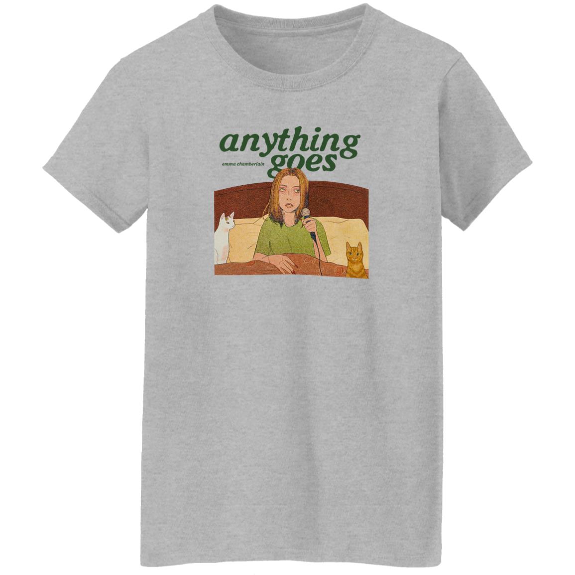 Emma Chamberlain Merch Anything Goes Tee Shirt Tiotee
