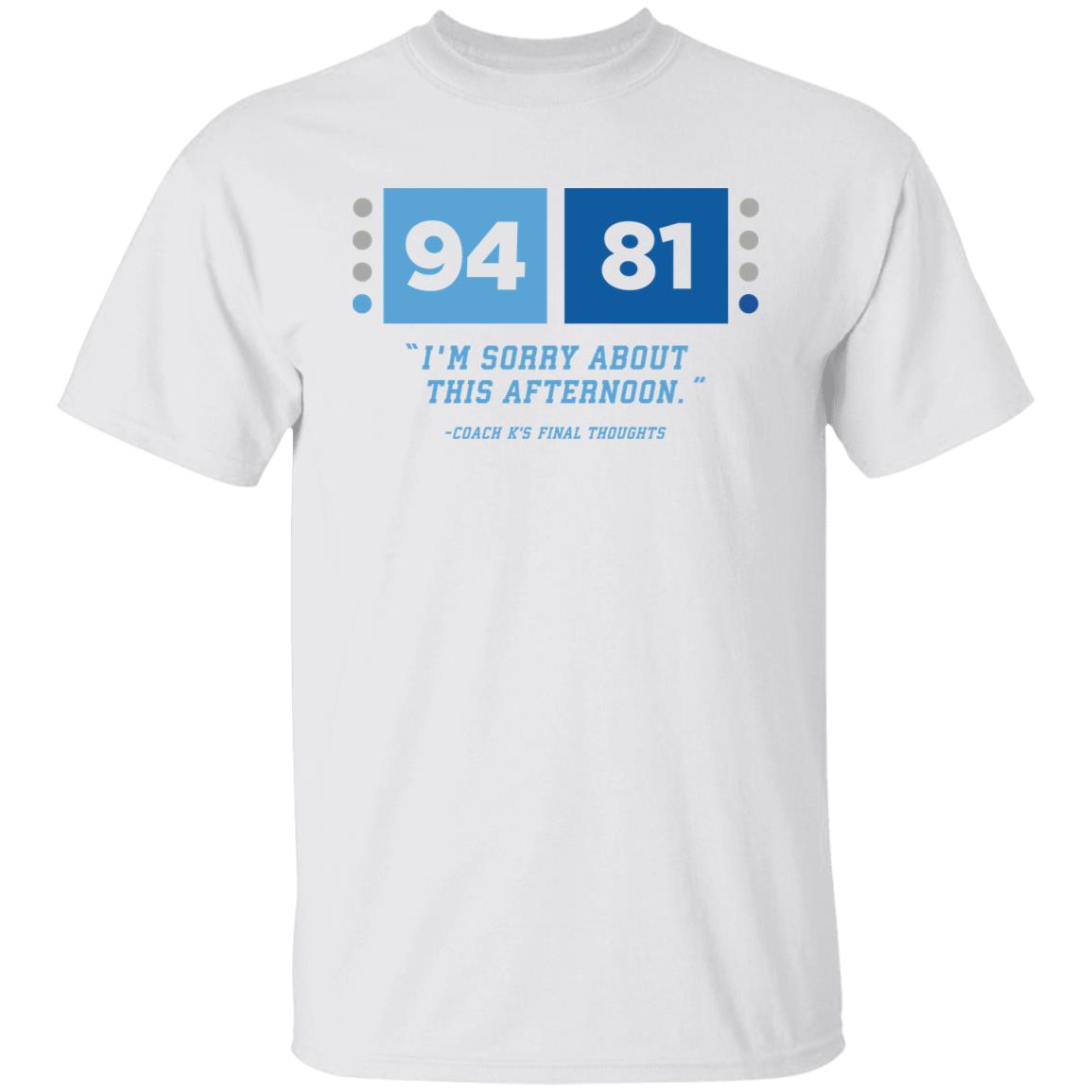 Barstool Sports Merch 94 81 I'm Sorry About This Afternoon Coach K's Final Thoughts Shirt Barstool Sports Merch 94 81 I'm Sorry About This Afternoon Coach K's Final Thoughts Shirt