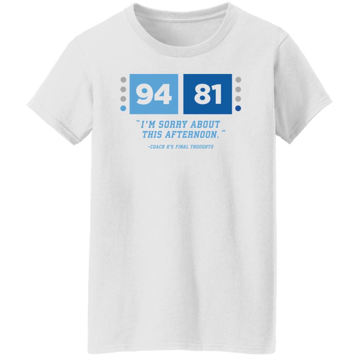 Barstool Sports Merch 94 81 I'm Sorry About This Afternoon Coach K's Final Thoughts Shirt Barstool Sports Merch 94 81 I'm Sorry About This Afternoon Coach K's Final Thoughts Shirt